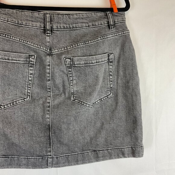 Ted Baker Denim Skirt 4 Gray US 10 Straight Pockets - Picture 8 of 9